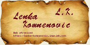 Lenka Komnenović vizit kartica